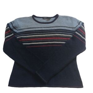 vintage 96% lambswool striped tangents crew neck sweater in size large